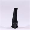 Miss Elastic High Heel Point Ankle Boot - Black Lycra